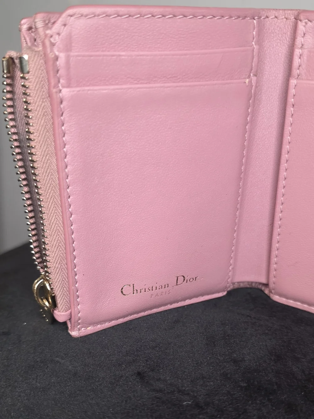 Christian Dior Montaigne  Lotus Pink Trifold Compact Wallet Authentic 💕